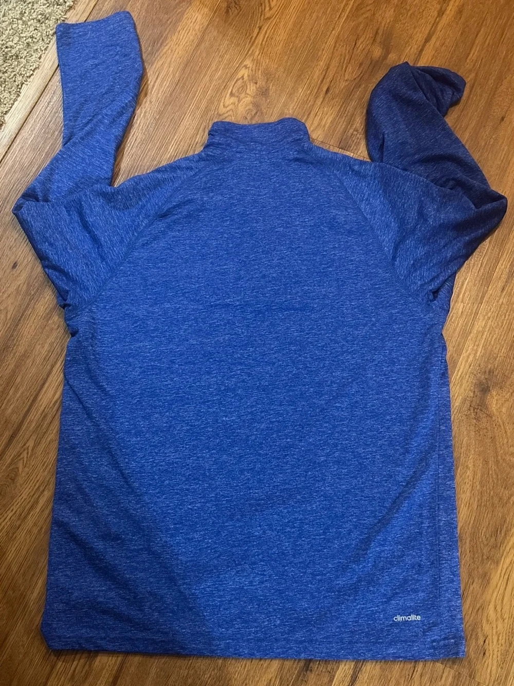 adidas Blue KU Heathered Quarter-Zip Pullover